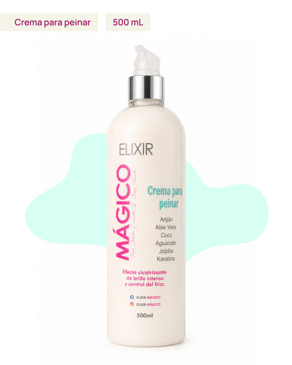 Crema para peinar Elixir Mágico 500ml sin enjuague, control de frizz