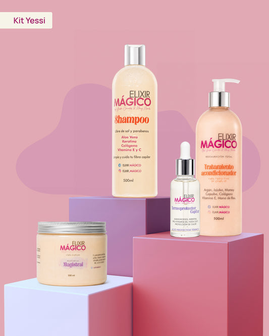 Kit Yessi Elixir Mágico, rutina de hidratación intensiva para cabello seco